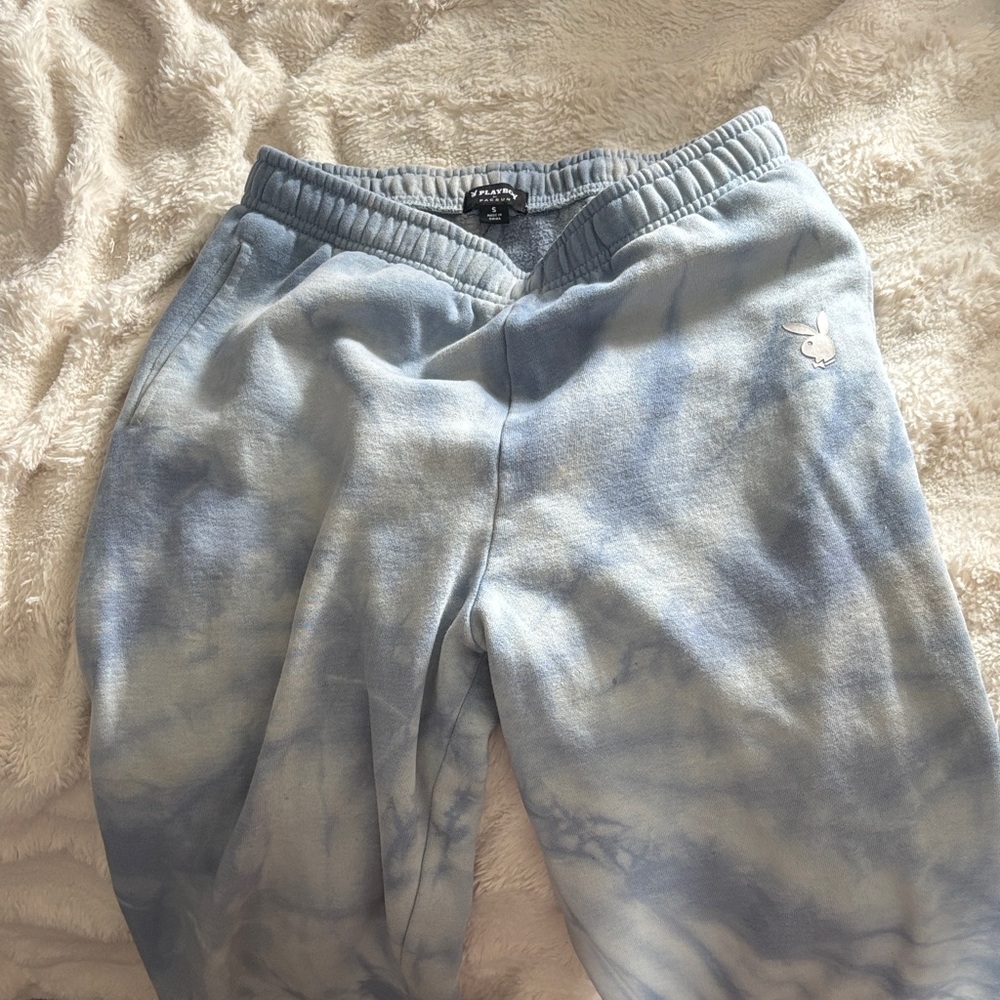 PLAYBOY Kids Light Blue Tie-Dye Sweatpants